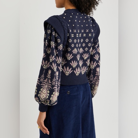 FARM Rio Ainika Martina Knit Sweater in Dark Blue Multi - Picture 2 of 10
